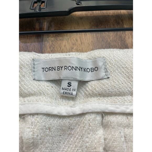 Torn By Robby Kobo Women's Ivory Wide Leg Bernard Pants Size Small - Picture 5 of 8